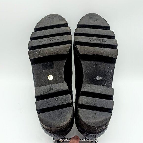 Fiorangelo Black Italian Leather Chunky Slip-On Loafers - Picture 8 of 9